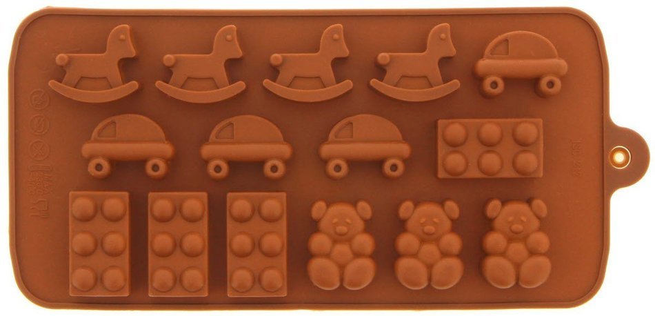 Le Juvo Chocolate Silicone Molds - Happy Faces, Figures, Fuits, Kids Toys, 4 Piece N5