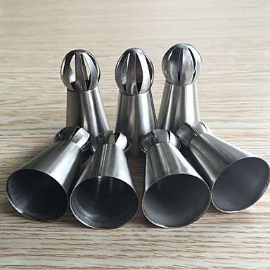 Y&XL&H 7pcs Spherical Stainless Steel Ball Russian Pastry Tips N2