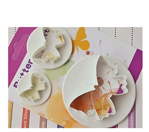 Anyana 3pcs set Butterfly Plastic Cookie Cutter Cake Mould Tool Kitchen Tool Sugar Paste Baking Mould Cookie Pastry N3