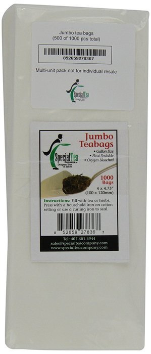 Special Tea Company 4 by 4.75-Inch 1000-Piece Empty Tea/Herb Bags, Jumbo