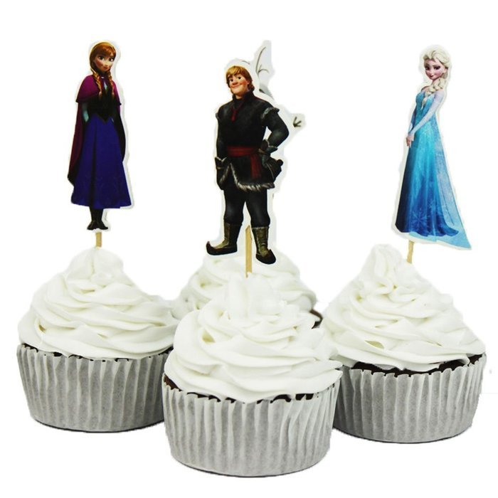 BETOP HOUSE Set of 24 Pieces Frozen Cake Cupcake Decorative Cupcake Topper for Kids Birthday Party Themed Party N6