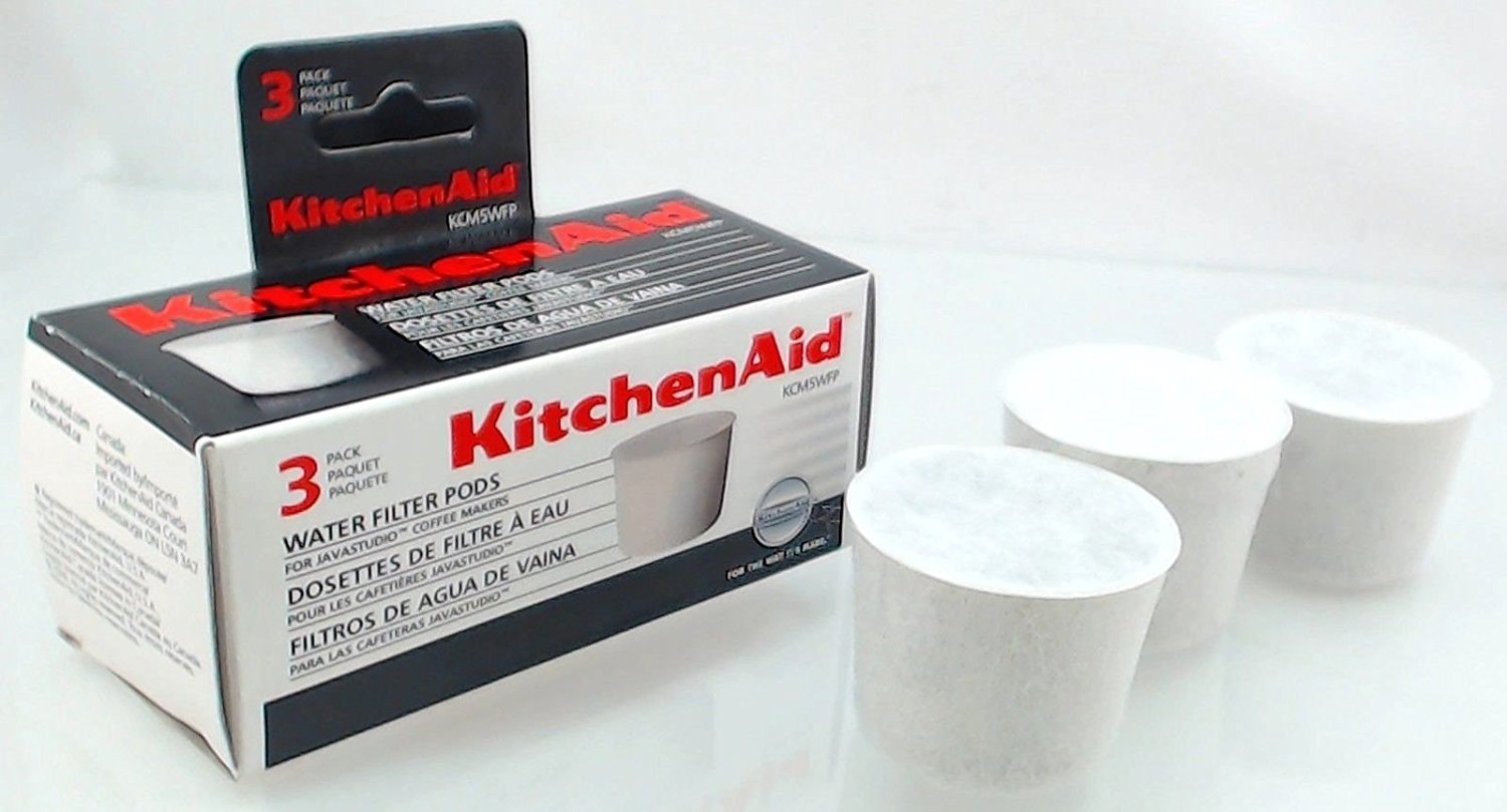 (3) Kitchenaid Coffee Maker Water Filter Pods Kcm5wfp Genuine Free 