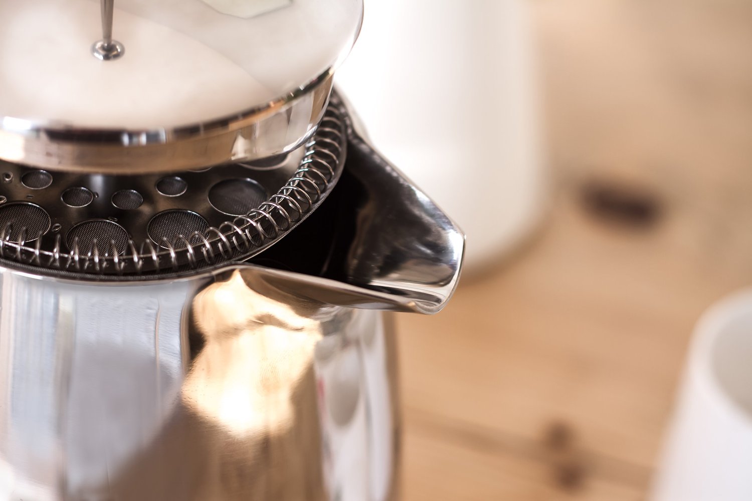 Double Wall Stainless Steel French Press Coffee Maker Double Mesh