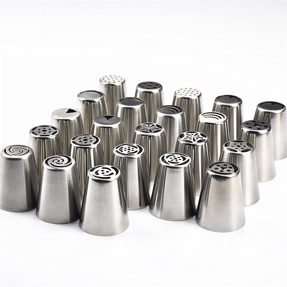 Stainless Steel Piping Tips Set For Cake Decorating - 3-Piece Ball Tips For Icing, Cupcakes, Pastry, DIY Baking Supplies, Medium And Small Sizes