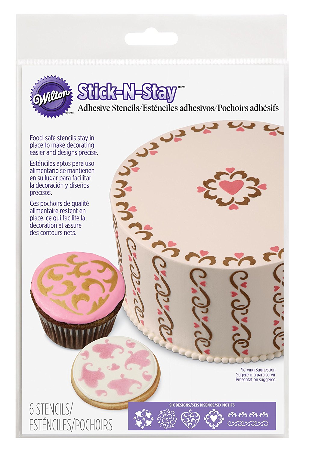 Wilton 417-5158 Stick N Stay Stencils, Hearts N4 free image download