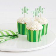 Paper Eskimo Baking Cups with Lilacberry Stripes, 25-Pack