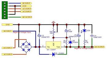 Electronics-Salon 1PCS Negative Voltage Regulator PCB for LM337 7905 7906 7908 7909 7910 7912 7915 7924 N4