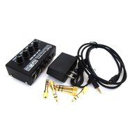 Julyfox&reg;high Performance 1 to 4 Output A908 Headset Amplifier Black Four-way Audio Amplifier N7