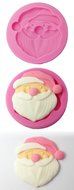 FOUR-C Silicone Mould Santa Claus Cupcake Top Mould Color Pink N2