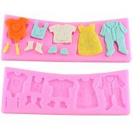 Vivian 3D DIY Baby Shower Clothes Silicone Fondant Mold Chocolate Decor Cake Baking Tools N4