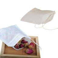 Funbase Cotton Drawstring Muslin Bag Reusable Bags for Spice Herbal Tea Leaf 100 Count Pack