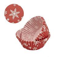 Sweet Creations 50 Count Christmas Holiday Baking Cup Cupcake Papers, White Snowflake N2