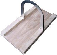 Bread Slicer Hickory Elite, Brushed Stainless Steel Guide and Hickory Wood Bread Board (5 Inch Loaf) N5