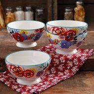 Flea Market Floral 6" Footed Bowl, 4-Pack