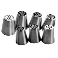 TANGCHU Russian Piping Tips 7PCS/SET Stainless Steel Large Size Icing Syringe Set DIY Nozzle