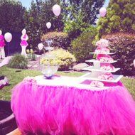 ILOVEDECOR Tulle TUTU Table Skirt Tableware Wedding Party Xmas Baby Shower Birthday Decor (Blue) N29