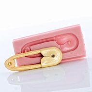 Baby Diaper Pin Silicone Mold use with Fondant, Candy, Food Safe, Polymer Clay, Resin Mold and Epoxy. Perfect... N4