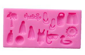 Yunko Happy Hour on the Beach Silicone Fondant Cake Decorating Tools Chocolate Candy Mold Coconut Glasses Bikini...