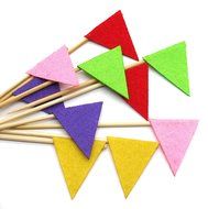 PuTwo 20 Counts Wedding Cake Decorating Frozen Cupcake Toppers Toothpicks, Sliver/Blue/Snow N58