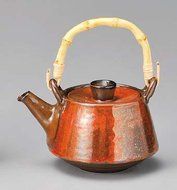 Yamakikai Red Kyusu(Japanese teapot)Japanese Traditional Pattern 390cc 15G1184 from Japan