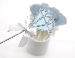 PuTwo 20 Counts Wedding Cake Decorating Frozen Cupcake Toppers Toothpicks, Sliver/Blue/Snow N61