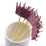 PuTwo 20 Counts Wedding Cake Decorating Frozen Cupcake Toppers Toothpicks, Sliver/Blue/Snow N63