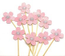PuTwo 20 Counts Wedding Cake Decorating Frozen Cupcake Toppers Toothpicks, Sliver/Blue/Snow N71