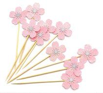 PuTwo 20 Counts Wedding Cake Decorating Frozen Cupcake Toppers Toothpicks, Sliver/Blue/Snow N72