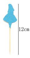 PuTwo 20 Counts Wedding Cake Decorating Frozen Cupcake Toppers Toothpicks, Sliver/Blue/Snow N73