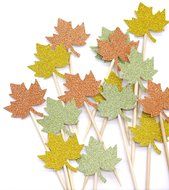 PuTwo 20 Counts Wedding Cake Decorating Frozen Cupcake Toppers Toothpicks, Sliver/Blue/Snow N76