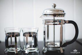 MARGRA French Press Coffee & Tea Maker Set - Elegant Design - Dual Filter System- Upgraded Thick Durable Glass N2
