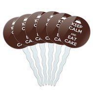 Set of 6 Cupcake Picks Toppers Decoration Keep Calm and A-H - Fish On Bass Fishing - Keep Calm and N21