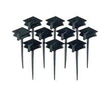 Amscan Graduation Cap tipped Party Picks Food Decorative Supply, Black, 3&quot;