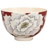 Japanese Matcha Bowl Peony Kutani Yaki(ware)