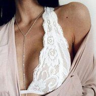 Bra Top ，Beautyvan Comfortable Women Hollow Translucent Sheer Lace Strap Lingerie Bra Tops (XL, White) N4