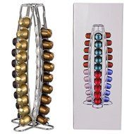 Spares2go 40 Pod Disc Holder Rack For Nespresso Coffee Machines 40 Capsule Dispenser Tower N2