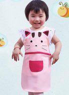 CRB Girls Boys Kids Toddler Elephant Cat Bunny Chef Baking Apron (Pink Cat) N6