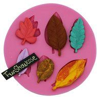 Funshowcase 6 Leaves Fondant Leaf Candy Mold for Sugar Paste, Chocolate, Fondant, Butter, Resin, Polymer Clay,...