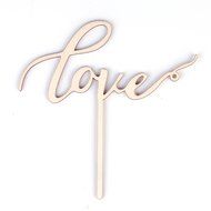 LOVENJOY with Gift Box LOVE Monogram Wedding Engagement Cake Topper Rustic Wood (5.9-inch) N5