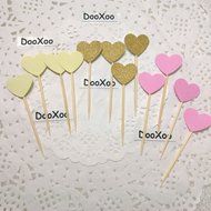 DOOXOO Bridal Shower Cupcake Toppers Chic Bridal Shower Girly Bridal Shower Heart Cupcake Toppers Bridal Shower... N2