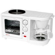 Aroma ABT103W Breakfast to Go 3-in-1 Mini Toaster Oven, Griddle & Coffee Maker