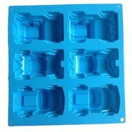 LYNCH 6Pcs Car Shaped 3D Silicone Fondant Cake Mold Cake Tin N3