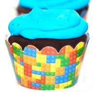 Building Blocks Cupcake Wrappers and Picks 24ct N2