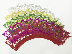 HUAL Cupcake Wrappers 50 Filigree Artistic Bake Cake Mirror Paper Cups LOVE Lace Laser Cut Liner Baking Cup Muffin... N7