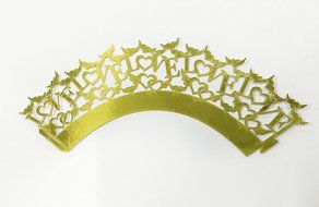 HUAL Cupcake Wrappers 50 Filigree Artistic Bake Cake Mirror Paper Cups LOVE Lace Laser Cut Liner Baking Cup Muffin... N10