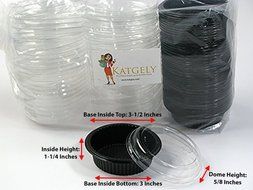 Katgely 4 Oz Ovenable Baking Mold with Lid for Cr&egrave;me Brulee or Mini Cheesecake, Pack of 50 N3