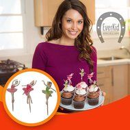 EverKid Cupcake Toppers, 36 count Ballerina Set - Best Decoration for Ballet or Birthday Cake, Jumbo or Mini Cupcakes... N3