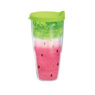 Tervis Watermelon Splash Wrap Bottle with Lime Green Lid, 24-Ounce, Beverage