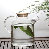 Artcome 62 Oz Glass Teapot with Stainless Strainer Functional Borosilicate Glass Pitcher with Bamboo Lid N4