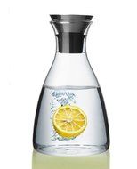 Artcome 50 Oz Heat Resistant Borosilicate Water Carafe Glass Pitcher with Stainless Steel Flow Lid N4